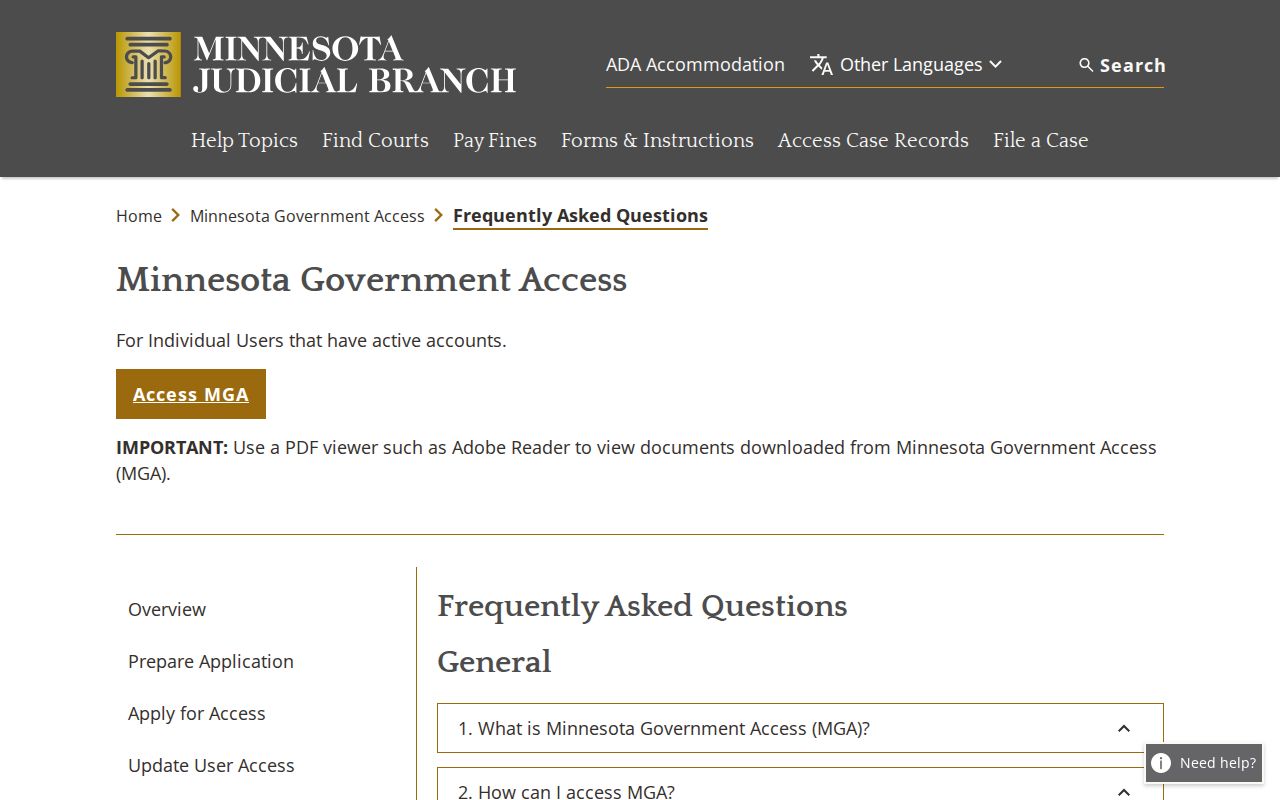 Minnesota court FAQ page explaining why Stevens County warrant records searches can return nothing
